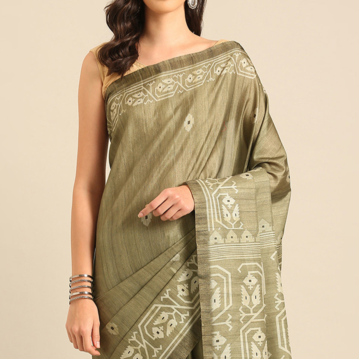 green-digital-print-cotton-saree