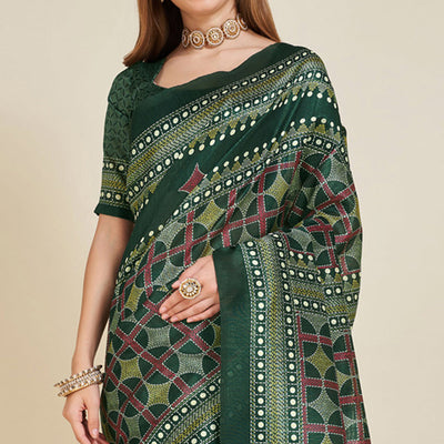 green-digital-printed-bhagalpuri-silk-saree-with-tassels-1
