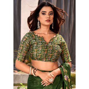 2green-floral-foil-printed-chiffon-saree-with-tassels
