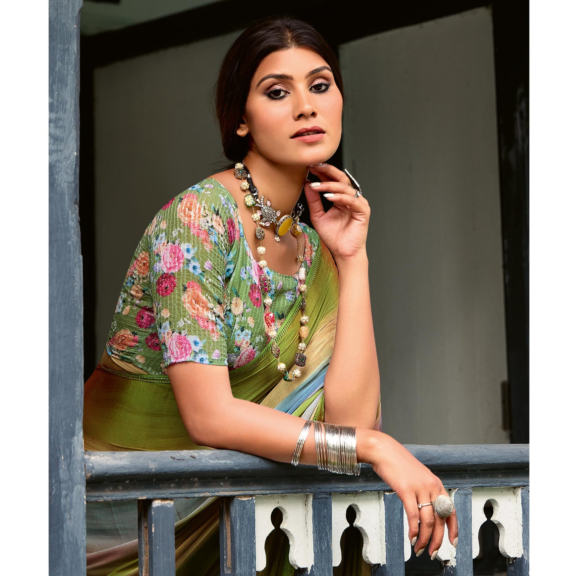 green-grey-ombre-print-chiffon-sarees