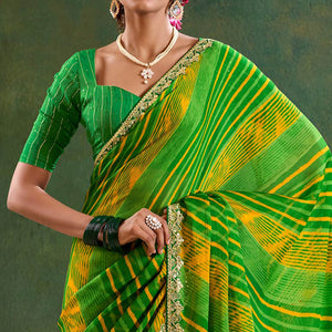 green-printed-chiffon-saree-with-sequins-border-2