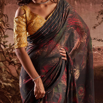 grey-floral-printed-georgette-saree-14