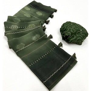 green-woven-fancy-fabric-saree-with-tassels