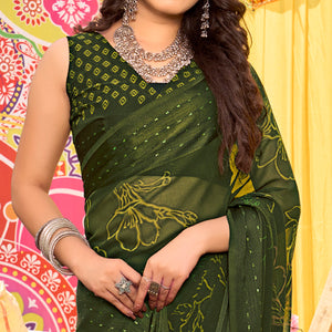 green-floral-printed-georgette-saree-with-woven-border-1