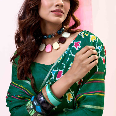 green-floral-mill-printed-tussar-silk-saree