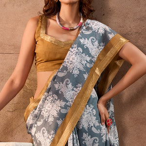 grey-floral-printed-pure-cotton-saree-1