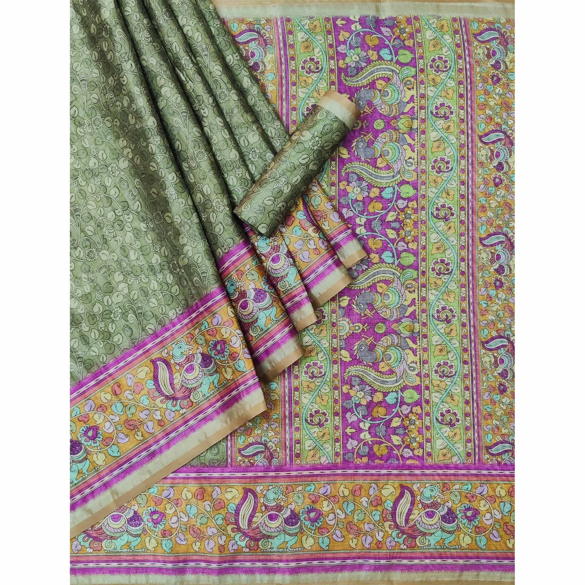 green-floral-digital-printed-cotton-silk-saree-1