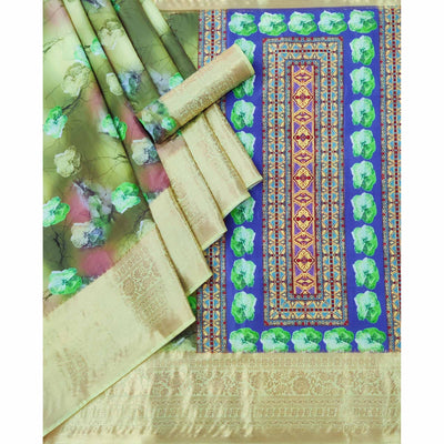 green-floral-digital-printed-with-woven-border-art-silk-saree