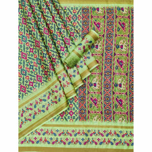 green-digital-printed-cotton-silk-saree