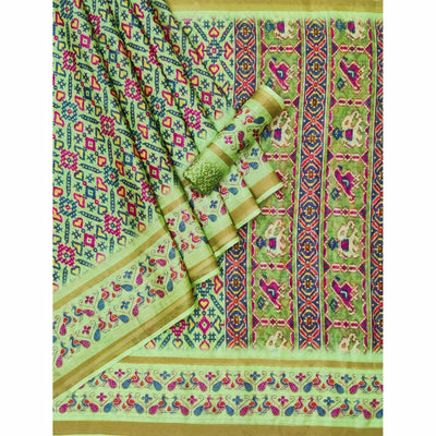 green-digital-printed-cotton-silk-saree