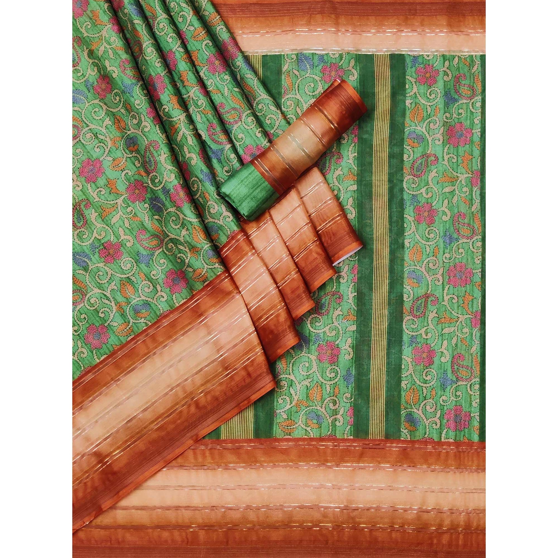 green-floral-digital-printed-cotton-silk-saree-5