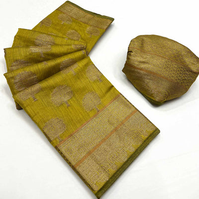 green-floral-woven-pure-cotton-saree