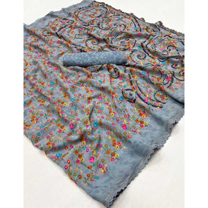 grey-floral-printed-georgette-saree-10