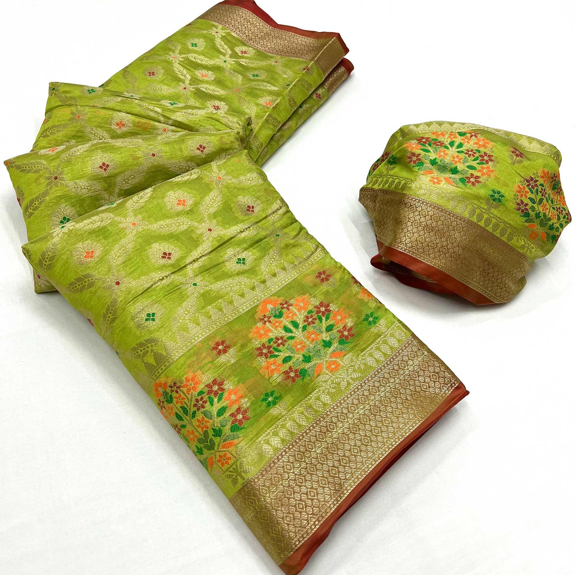 green-floral-woven-organza-saree-7