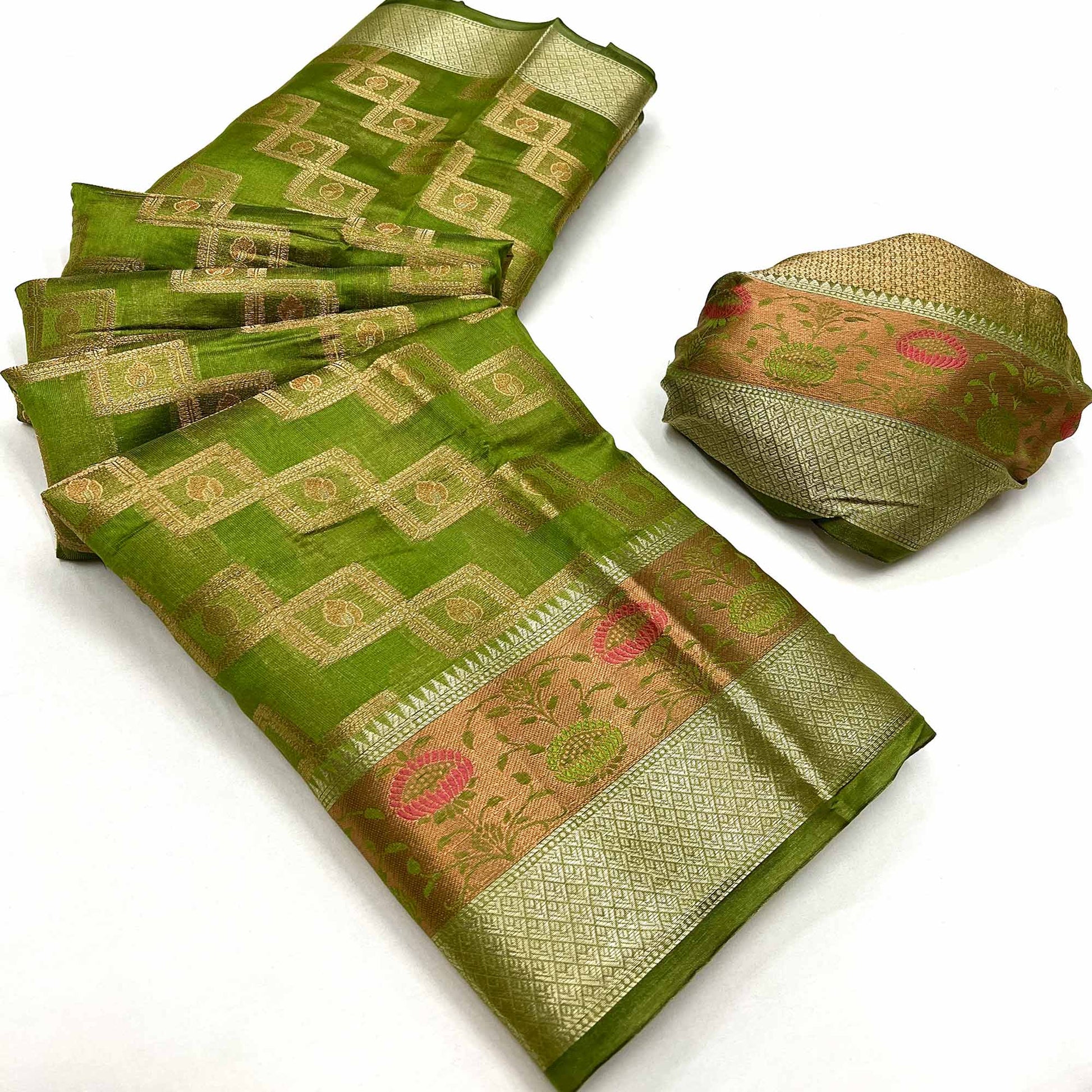 green-floral-woven-organza-saree-8