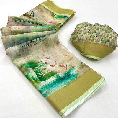 green-floral-digital-printed-cotton-blend-saree