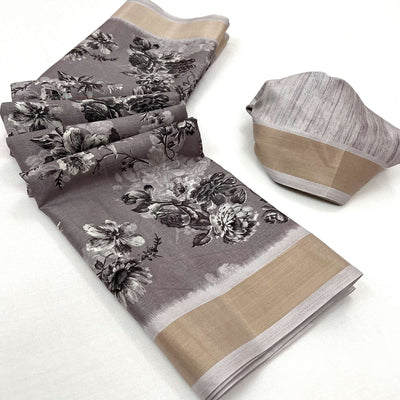 grey-floral-printed-dola-silk-saree-with-woven-border