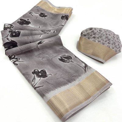 grey-floral-printed-dola-silk-saree-with-woven-border-2