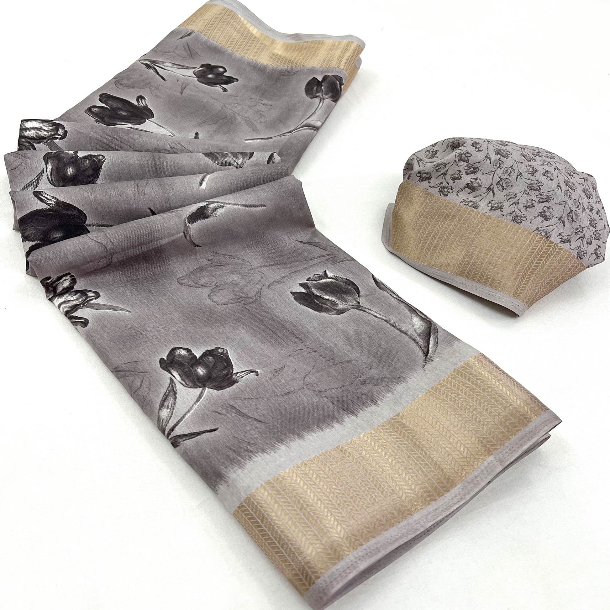grey-floral-printed-dola-silk-saree-with-woven-border-2