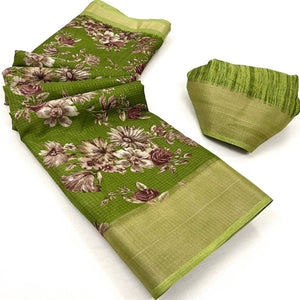 green-floral-printed-dola-silk-saree-with-woven-border-1