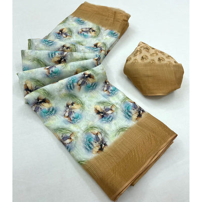 green-digital-printed-with-woven-border-cotton-silk-saree-2