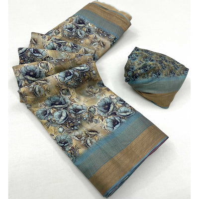 green-digital-printed-with-woven-border-cotton-silk-saree-1