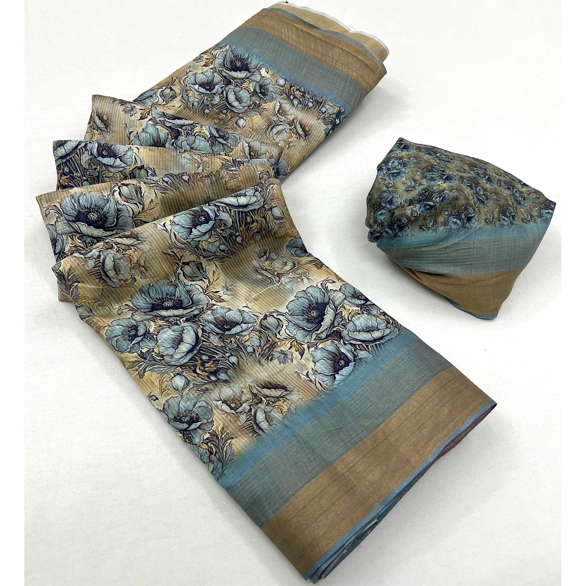 green-digital-printed-with-woven-border-cotton-silk-saree-1