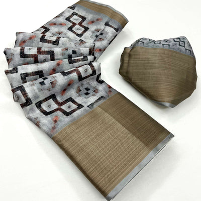 grey-geometric-printed-cotton-blend-saree