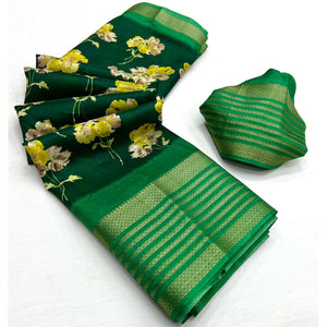 green-floral-printed-dola-silk-saree-with-woven-border-2