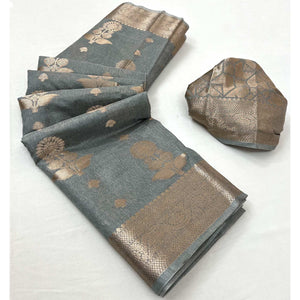grey-floral-woven-georgette-saree-1