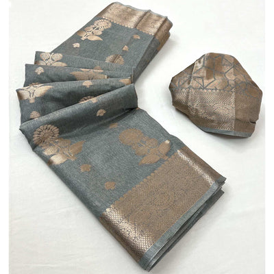 grey-floral-woven-georgette-saree-1