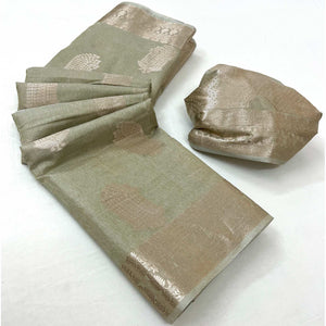 green-floral-woven-georgette-saree