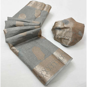 grey-floral-woven-georgette-saree