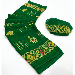 green-bandhani-printed-with-sequins-work-georgette-saree