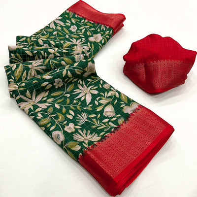 green-floral-printed-dola-silk-saree-with-woven-border-3