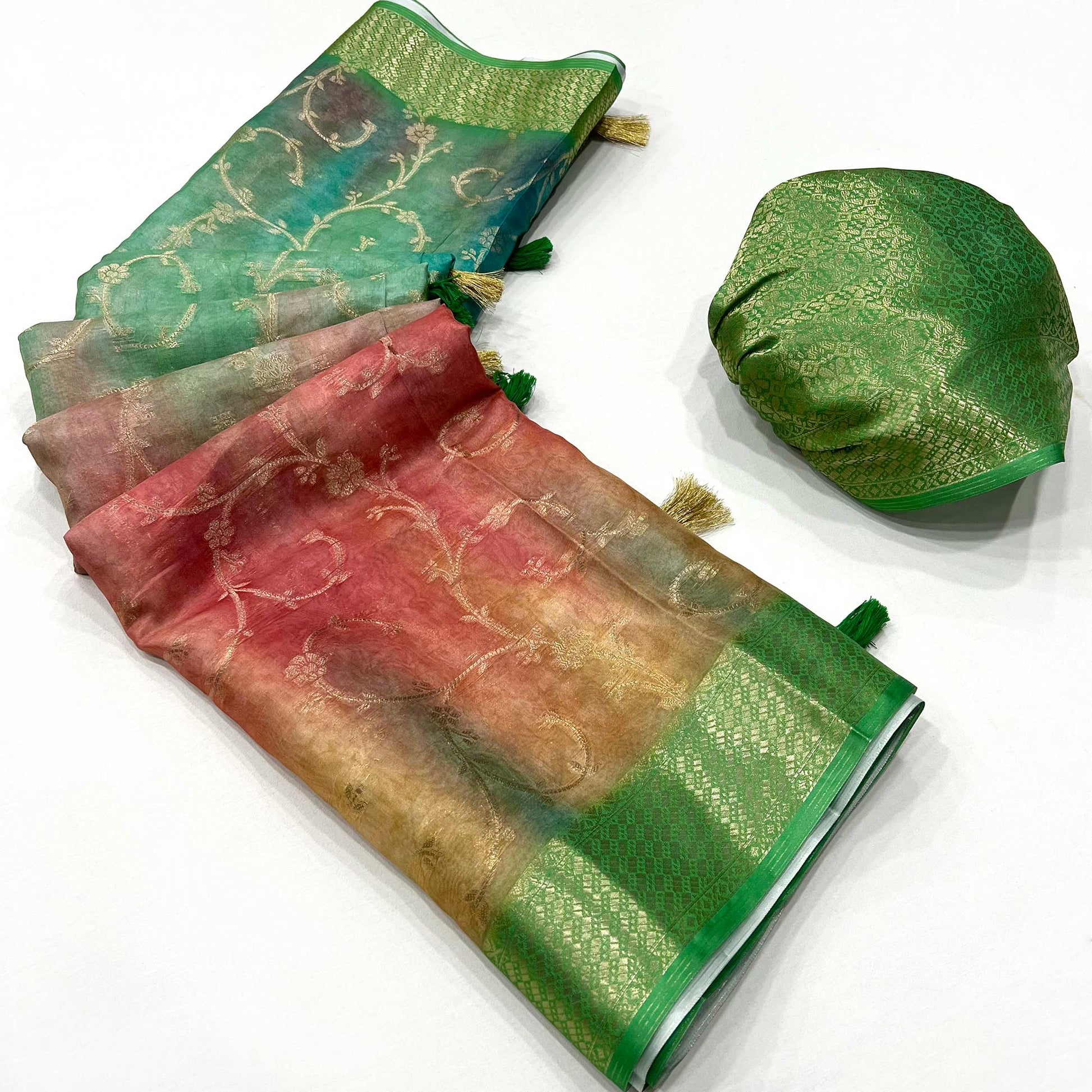 green-floral-woven-with-digital-printed-georgette-saree