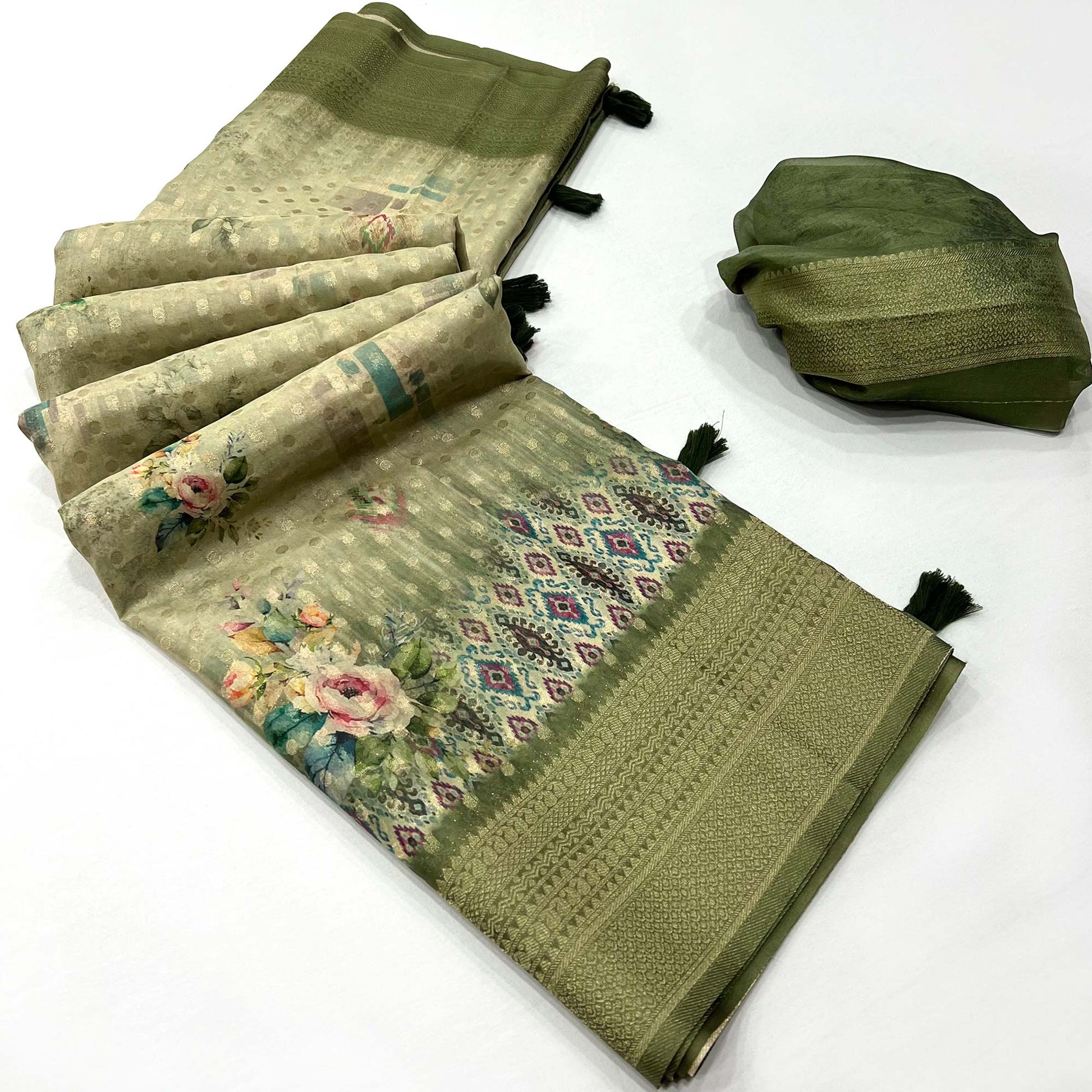 green-woven-with-floral-digital-printed-georgette-saree