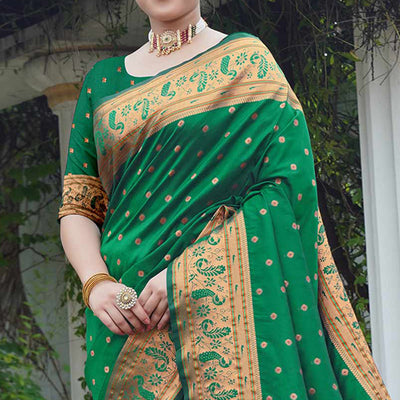 green-woven-paithani-art-silk-saree-6