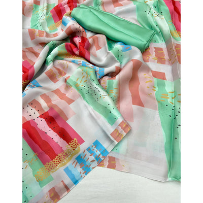 Multicolor Digital Printed Georgette Saree