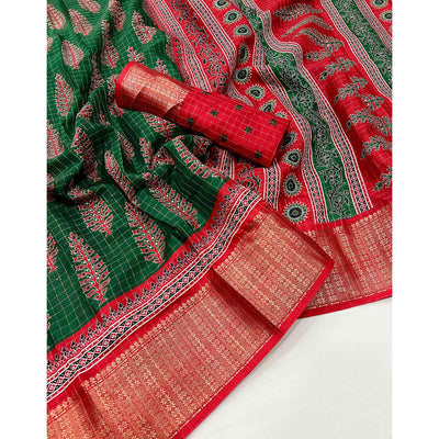 green-zari-woven-with-printed-dola-silk-saree-3