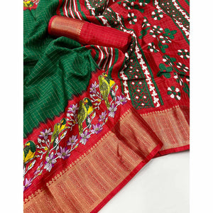 green-zari-woven-with-printed-dola-silk-saree