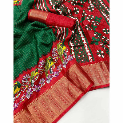 green-zari-woven-with-printed-dola-silk-saree