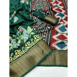 green-floral-printed-dola-silk-saree-with-jacquard-border-2