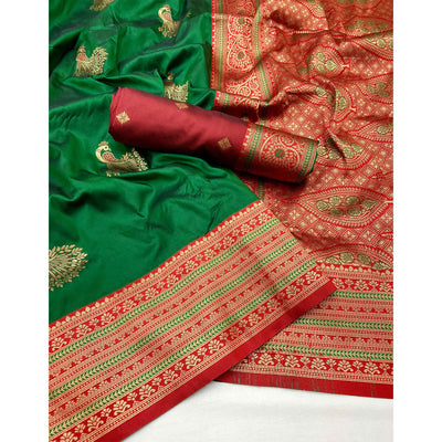 green-woven-pure-silk-saree-13