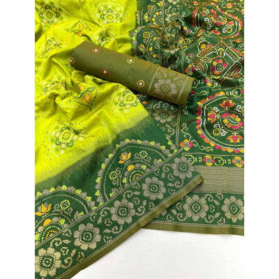 green-floral-woven-pure-silk-saree-14