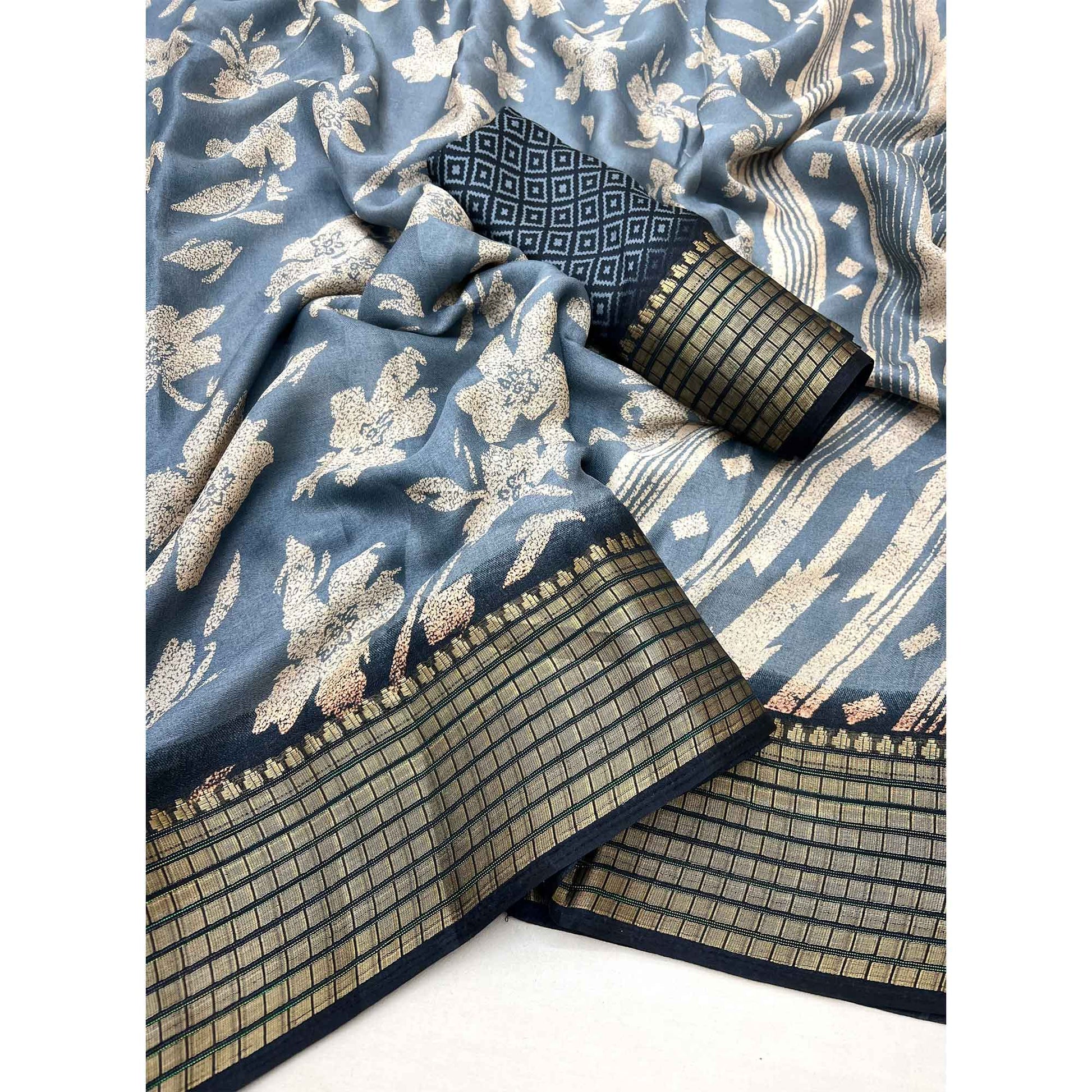 grey-floral-printed-georgette-saree-with-woven-border-39