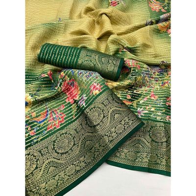 green-yellow-floral-woven-with-printed-georgette-saree-31