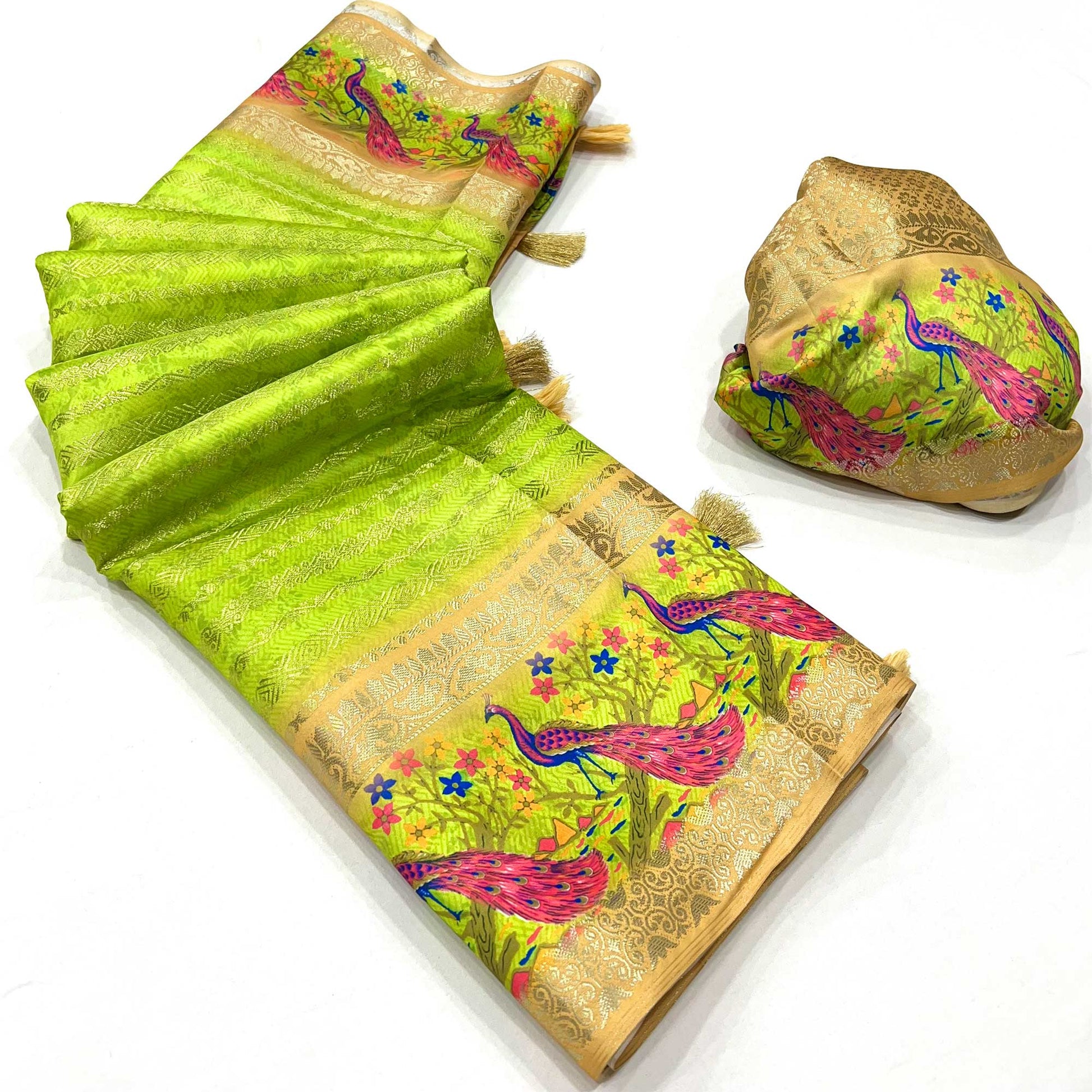 green-woven-with-digital-printed-raw-silk-saree