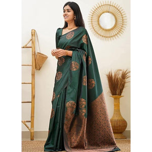 green-floral-woven-banarasi-silk-saree-6