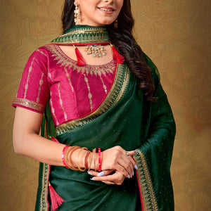 green-swarovski-work-satin-saree-with-designer-border